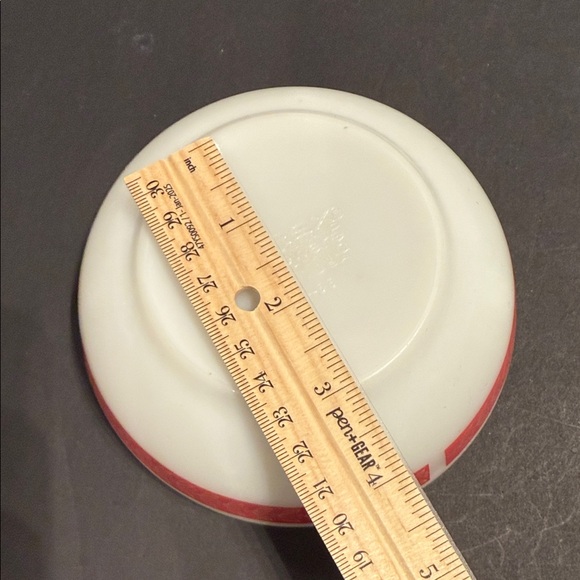 Vintage Pyrex bowl with Autumn Bands Red or Laurel Leaf pattern by Corning 5.5" - Picture 10 of 11